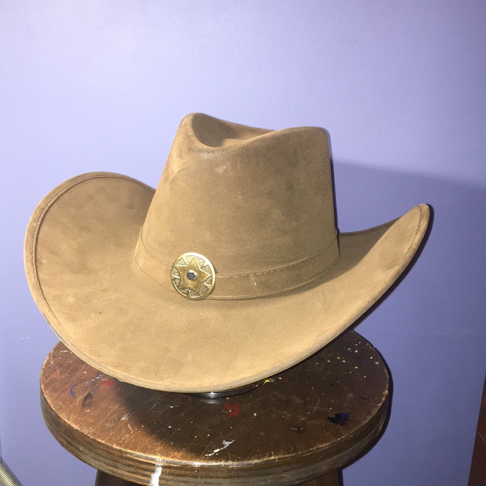 Spirit brand Brown western cowboy hat 💯 poly 4” wide brim cap